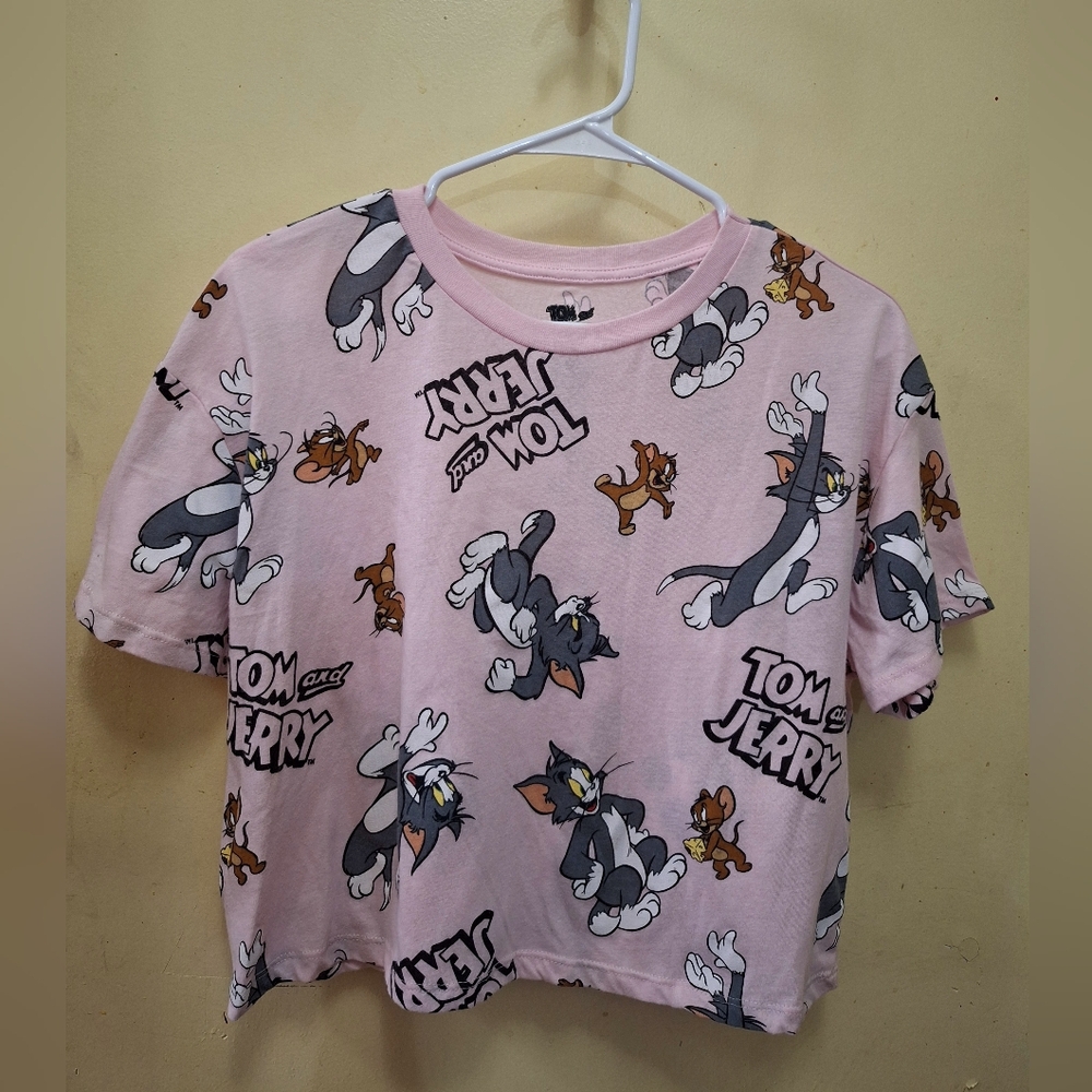 Tom and Jerry  Pink Graphic T-Shirt